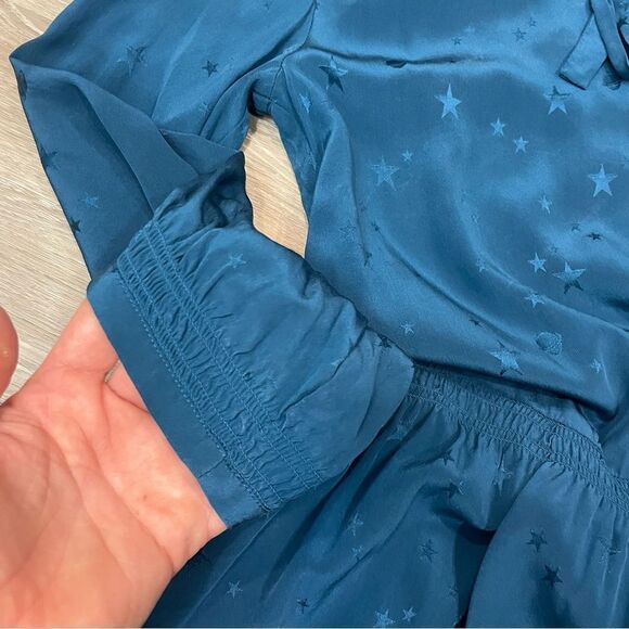 Zadig & Voltaire Dresses Blue Star Print Lace Trim Mini Dress Silk - Picture 10 of 10